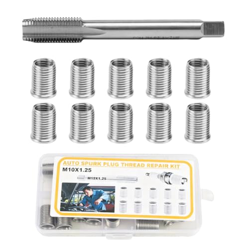 M10x1.25 Spark Plug Thread Repair Kit, 11‑Piece Tap & Inserts Set - color: M10*1.25
