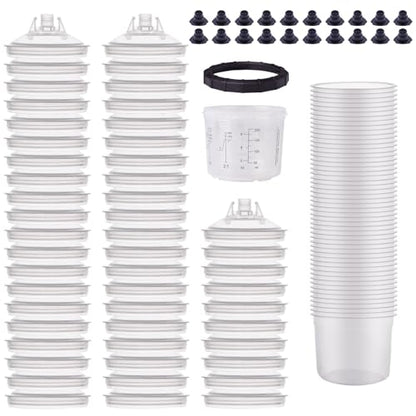 Disposable Paint Spray Gun Cups Kit 200ML 8OZ Clear Plastic