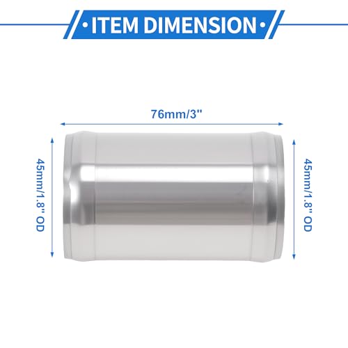 1.75" OD 0° 6063 Aluminum Alloy Tube Intercooler Pipe 3" Length - size: 1.75"OD 3"Length