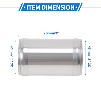 1.75" OD 0° 6063 Aluminum Alloy Tube Intercooler Pipe 3" Length - size: 1.75"OD 3"Length