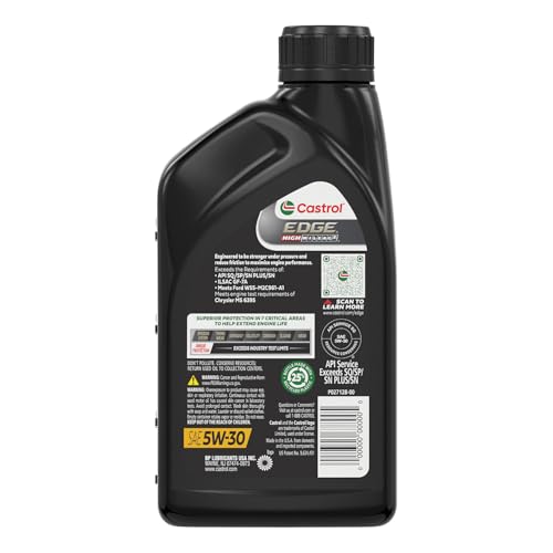 Castrol EDGE High Mileage 5W-30 Advanced Full Synthetic Motor Oil, 1 Quart, Pack of 6 - size: 1 Quarts (Pack of 6)
