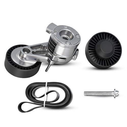 Drive Belt Pulley Tensioner Kit For BMW 128i 325xi 328i 330xi - size: 1x Tensioner & 1x Pulley & 1x Belt