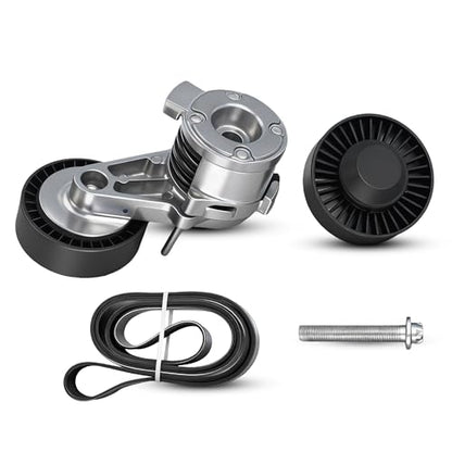 Drive Belt Pulley Tensioner Kit For BMW 128i 325xi 328i 330xi - size: 1x Tensioner & 1x Pulley & 1x Belt