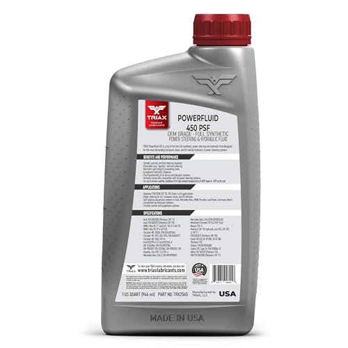 TRIAX Powerfluid 450 PSF - CHF 11S Long - Life Synthetic Hydraulic & Power Steering Fluid Compatible with Audi, Bentley, BMW, Chrysler, Dodge, Jeep, Mercedes-Benz, Mini, Porsche, and VW (1 Quart) - size: 1 Quart