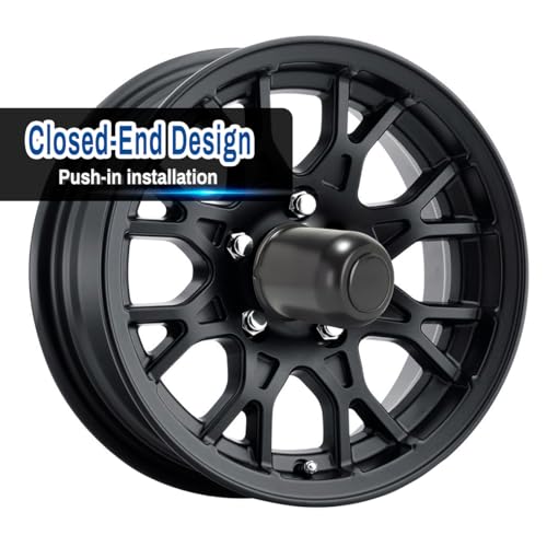 4Pcs 3-3/4 in Trailer Wheel Center Caps 3-3/4" Center Bore Truck Trailer RV SUV Wheels Rims, 3.74in Black Carbon Steel Hub Caps - color: Black, size: 3.74in Hub Hole, 4.41in Tall