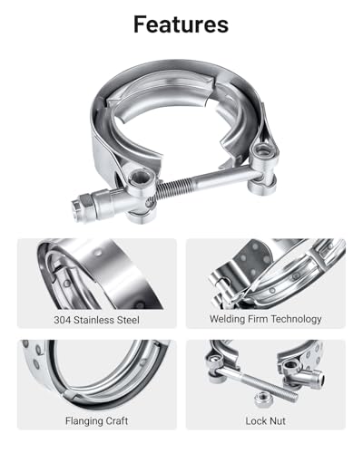 EVIL ENERGY 1.5 Inch V Band Clamp with Flange Male Female 304 Stainless Steel 1PC - size: 1.5"