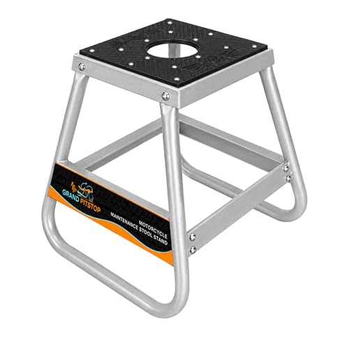 GRAND PITSTOP Motorcycle & Powersports Maintainence Stand for Dirt Bike, Silver - color: Silver