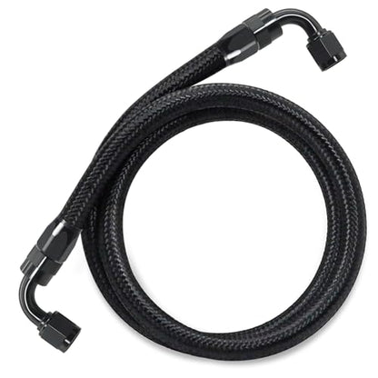 Assembled 6AN Fuel Line Kit CPE with Hose End Fitting(90°+90°), 2FT - size: 2ft(90°+90°)