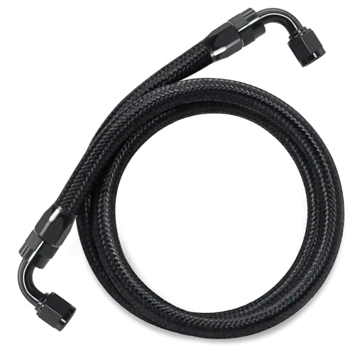 Assembled 6AN Fuel Line Kit CPE with Fittings(90°+90°), 2.5FT - size: 2.5ft(90°+90°)