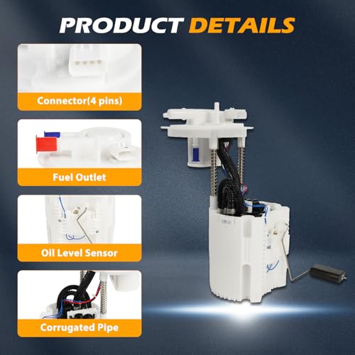 E7280M Fuel Pump Module Assembly Suitable for 15-16 Chrysler200 14-16 Cherokee 13-14 Dart L4 2.0L/2.4L Replacement FG1560, SP7224M, 68166589AC - size: E7280M-size: 20cm