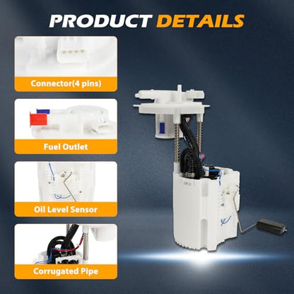 E7280M Fuel Pump Module Assembly Suitable for 15-16 Chrysler200 14-16 Cherokee 13-14 Dart L4 2.0L/2.4L Replacement FG1560, SP7224M, 68166589AC - size: E7280M-size: 20cm