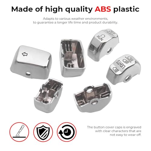 Motorcycle Handlebar Switch Housing Cover w/Button Caps Kit Fit for Harley 2014-2022 XL, 2012-2017 Dyna and 2012-2015 Softail (Chrome) - color: Chrome