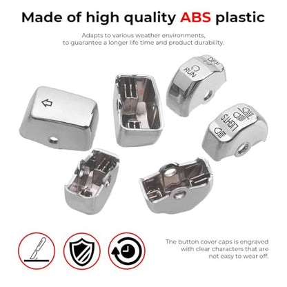 Motorcycle Handlebar Switch Housing Cover w/Button Caps Kit Fit for Harley 2014-2022 XL, 2012-2017 Dyna and 2012-2015 Softail (Chrome) - color: Chrome