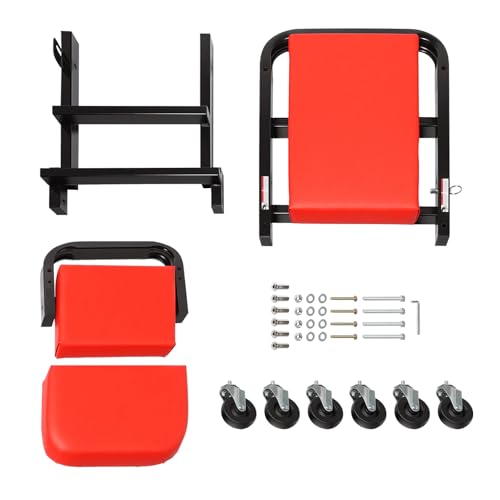 PENSUN 40" Foldable 2-in-1 Rolling Car Creeper/Seat, Steel Z Garage Rolling