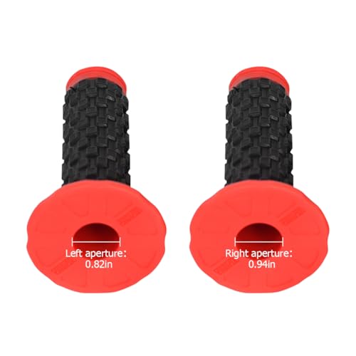 Bittwee 2PCS Motorcycle Hand Grip, 7/8'' 22mm 24mm Left Right Rubber Motorbike Pillow Thruster Grips, Anti-Slip Racing Handlebar Grips, Universal for Motocross Scooter Dirt Bike (Red/Black) - color: Red/Black