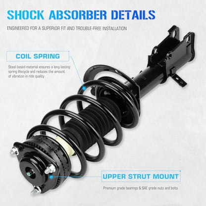 ILONPA (4) Front Struts Shock & Sway Bar Links for 2008-2014 Dodge Avenger