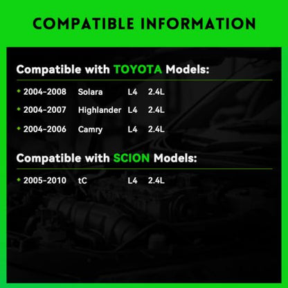 11034N New Alternator Replacement for Toyota 2004-2006 Camry, 04-07 Highlander, 04-08 Solara, L4 2.4L, 2005-2010 Scion TC, 11034 9664219-388 104210-3890 104210-5330 9664219-533 400-52124 - size: 11034N