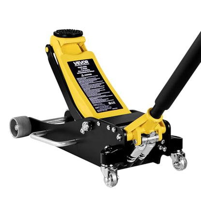 VEVOR Low Profile Floor Jack, 2.5 Ton (5500 lbs) Capacity, Aluminum & Steel Racing Floor Jack with Dual Pistons Quick Lift Pump, Hydraulic Trolley Car Lift for Compact SUVs, Lifting Range 3.74-18.7 in