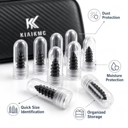Tire Repair Screws Kit, Screw in Tire Plugs for Emergency Puncture Repair, Rubber Nail Screw in Tire Plug Kit with Pliers, Screwdriver & Rubber Cement for Tubeless Tires - color: Version A