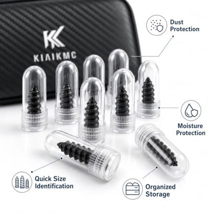 Tire Repair Screws Kit, Screw in Tire Plugs for Emergency Puncture Repair, Rubber Nail Screw in Tire Plug Kit with Pliers, Screwdriver & Rubber Cement for Tubeless Tires - color: Version A