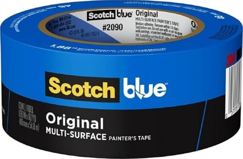ScotchBlue Original Multi-Surface Painters Tape, 2 Inch Wide (1.88 in. x 60 Yds), 1 Roll Blue Paint Tape Protects Surfaces & Removes Easily, Masking Tape for Indoor and Outdoor Use (2090-48NC) - style: 1 roll