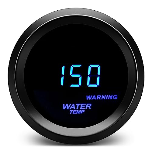 2" 52mm Water Temp Gauge Fahrenheit F with Sender Kit Digital Blue LED for 12V Car AUTO - size: Water Temp F