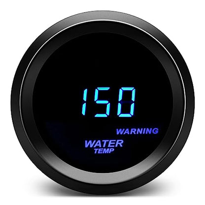 2" 52mm Water Temp Gauge Fahrenheit F with Sender Kit Digital Blue LED for 12V Car AUTO - size: Water Temp F