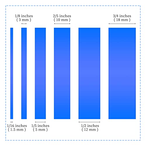 6 Rolls Fine Line Tape 1/16, 1/8, 1/5, 2/5, 1/2, 3/4 Inch x 55 Yard Fineline Masking Tape Painter Adhesive Automotive for DIY Car Auto Paint (Blue, Mixed Sizes) - color: Blue, size: Mixed Sizes