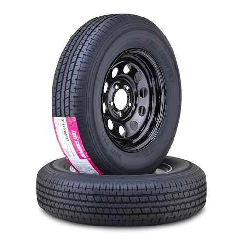 Free Country Trailer Tire Wheel ST175/80R13 6-Ply C 91N 5X4.5 Black Mod Pk2 - size: ST175/80R13 /6PR