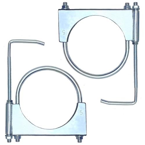 5" Universal Exhaust Clamp With Hanger, Muffler Hanger, 2 Pack - size: 5 Inch-2 PACK