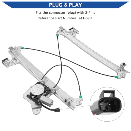 Obaee 741-579 Rear Passenger Side Power Window Regulator with Motor Assembly Compatible with 2000-2007 Chevy Silverado/Tahoe/Suburban/Avalanche 1500 2500 3500, Cadillac Escalade, GMC Yukon XL/Sierra - size: Rear Right Passenger Side