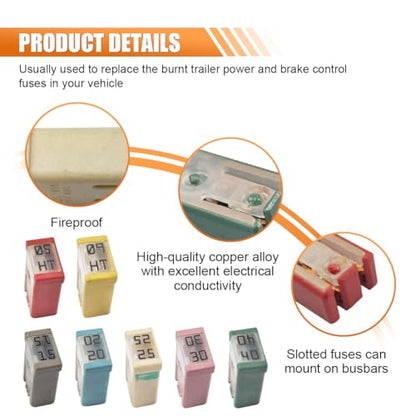 14PCS Mini Slotted Automotive MCASE Shaped Cartridge Fuse Kit - size: 14PCS