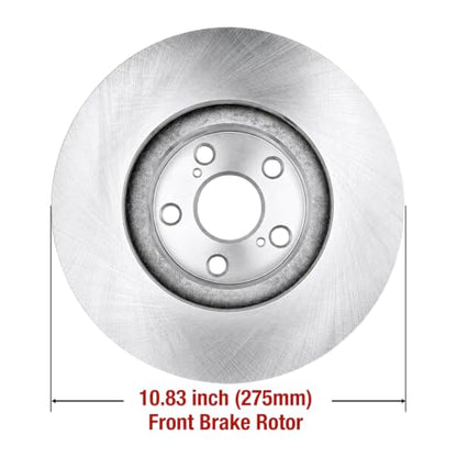 HUSCH Brake Kit Ceramic Brake Pads and Brake Rotors Fit for Toyota Corolla - size: 31270+D923