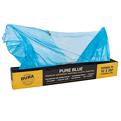 Dura-Gold 16' x 350' Pure Blue Protective Masking Film Cover - Overspray - size: 16' x 350'