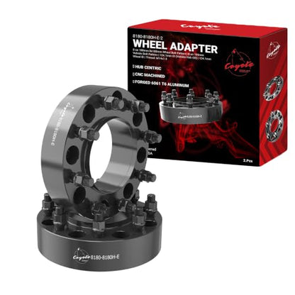 Wheel Accessories Parts 2 Pcs Hub Centric Wheel Spacers 8 on 180mm 2.00 Inch Thick 124.1mm Hub M14x1.5 14x1.5 Thread Stud Fits Chevy Silverado GMC Sierra 2500 3500 Single Rear Wheel (SRW) - size: With Lip, style: 2.00" Alum (2 Pack)
