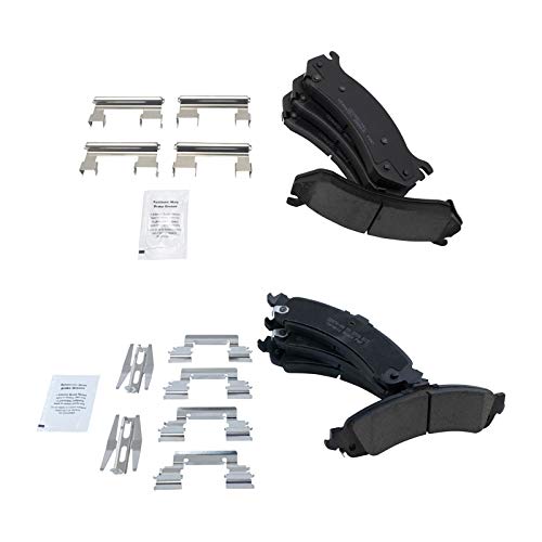 TRQ Front & Rear Premium Posi Ceramic Brake Pads Kit - color: Ceramic, size: BFA12918