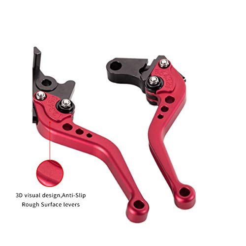 Hopider Short Brake Clutch Levers Compatible with GROM MSX125 2014-2026 - color: Red