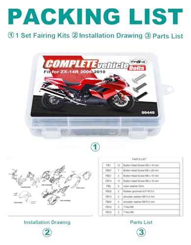 Complete Fairing Bolt Kits Fit for Ninja ZX-14R 2006-2010