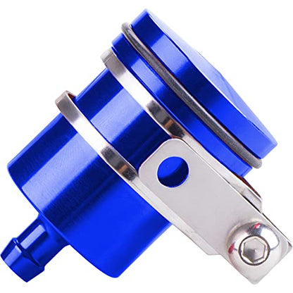Universal Motorcycle Aluminum Brake Fluid Reservoir Oil Cup Fit For Yamaha Kawasaki Honda Suzuki BMW and more （Blue) - color: blue