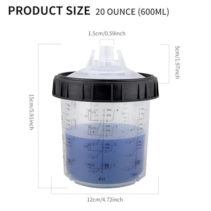Disposable Paint Gun Cup, HVLP Paint Sprayer Gun Mixing Cups - size: 20 ounce