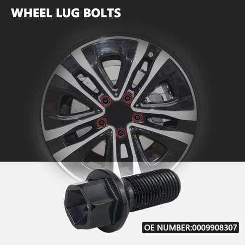 5PCS 0009908307 Wheel Bolts Compatible with Mercedes-Benz - color: 5 PCS Black