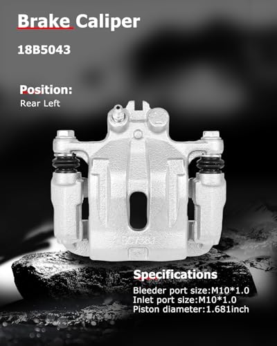 cciyu Rear Left Disc Brake Caliper Assembly With Bracket 18B5043 - size: Rear Left[18B5043]