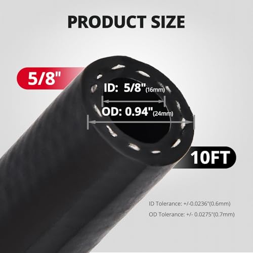 EVIL ENERGY 5/8" Transmission Oil Cooler Hose 10FT 150PSI SAE J1532 - size: 5/8 10FT