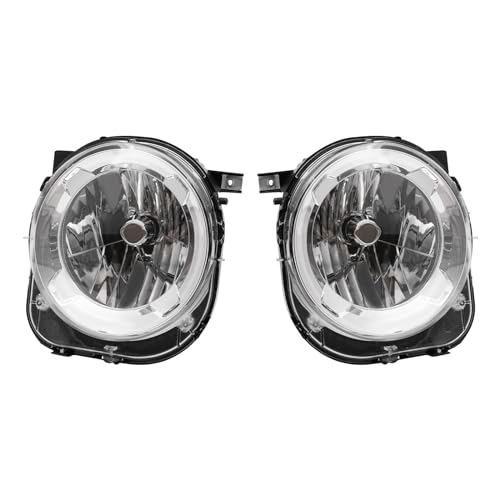 For 2019 2020 2021 2022 2023 for Jeep Renegade 1Pair Halogen Headlight Assembly, Front Left & Right Side Headlamp, Black Housing Clear Lens Direct Replacement, 68516348AA, 68516361AA - size: Pair
