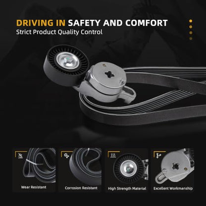 Serpentine Belt with Tensioner Kit for Toyota Camry/RAV4 L4 2.5L 2009-2018 - size: 2011-2016 for Camry/RAV4