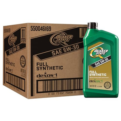Quaker State Full Synthetic 5W-30 Motor Oil, 1 Quart (6 Pack) - size: 1 Quart, style: 6-Pack