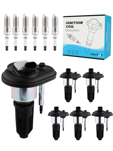 TAUTOY UF303TY Ignition Coil Spark Plug For Buick Rainier,Chevy Colorado Trailblazer,GMC Canyon Envoy,Hummer H3,Isuzu Ascender I-280 I-290 I-350 I-370 2.8L 2.9L 3.5L 3.7L 4.2L 2002-2009, Set of 6