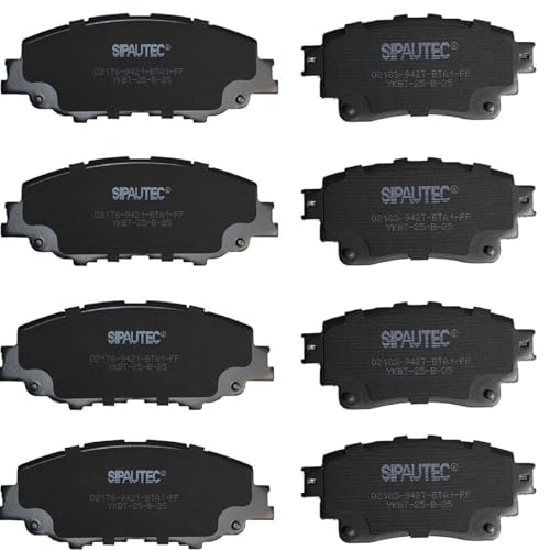 SIPAUTEC-Front & Rear Carbon Fiber Ceramic Brake Pads Compatible with Toyota corolla 2019 2020 2021 2022 2023 2024 | OEM Fitment | Low Noise | Dust Free | 8 Brake Pads