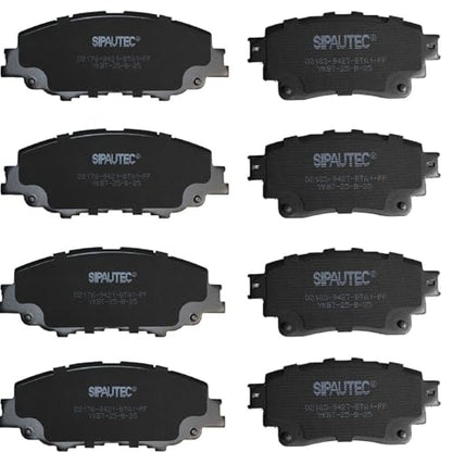 SIPAUTEC-Front & Rear Carbon Fiber Ceramic Brake Pads Compatible with Toyota corolla 2019 2020 2021 2022 2023 2024 | OEM Fitment | Low Noise | Dust Free | 8 Brake Pads
