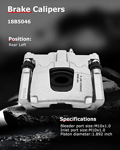 cciyu Rear Left/Right Disc Brake Caliper Assembly w/Bracket 18B5046 - size: Rear Left[18B5046]